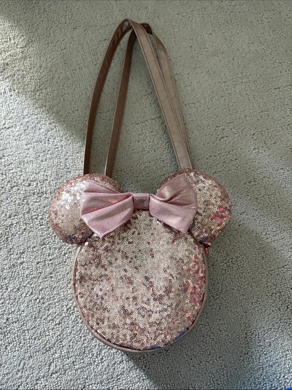 Sequin Minnie Ears Crossbody Bag - Nude
